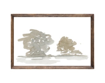 Misty Trees I. Modern Watercolor Wall Art. Watercolor Trees Painting. Muted Watercolor Print