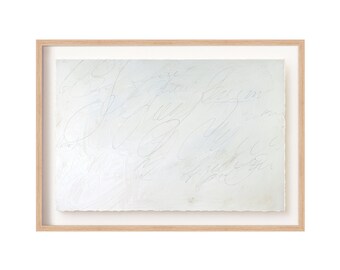 Scribbles 4 - High-quality Giclée print - Deckled Edge Abstract Print- - Abstract Charcoal Drawing - White Textured Wall Art