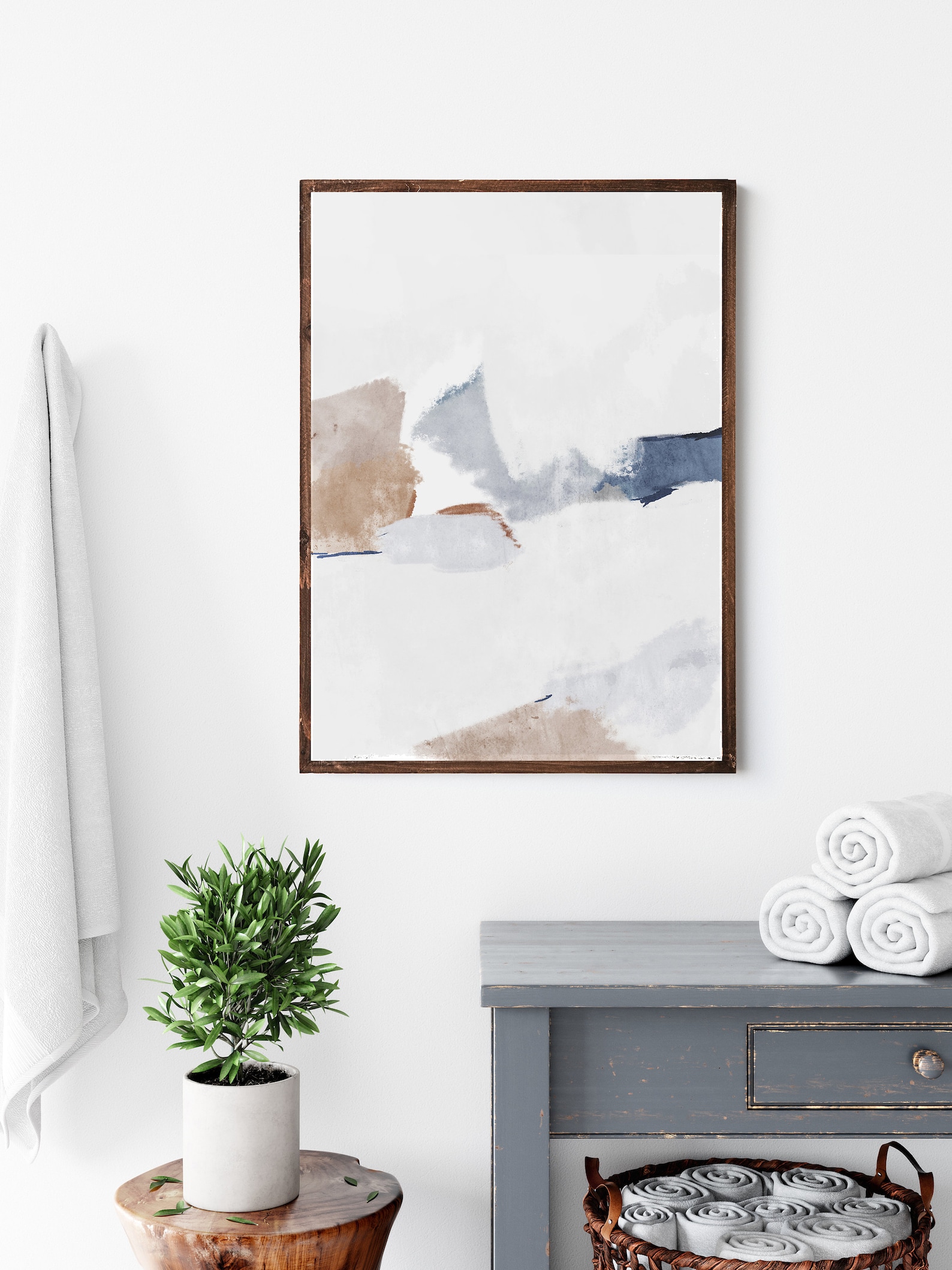 Navy Blue and Rust Abstract Wall Art. Modern Abstract Art. Etsy UK