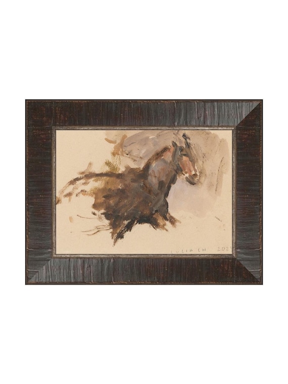 Wild Colt, Horse Print, Equine Wall Art, Brown Horse Artwork, Animal Oil Painting, Horse Portrait, Horse Art, Modern Horse Painting Print
