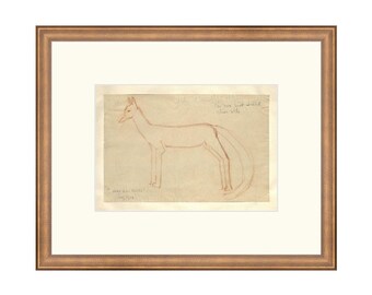 Fox Sketch. Antique Fox Art Print. Antique Sketch of a Fox. Fox Drawing Art. Vintage Drawing Print. Classic Home Decor. Giclee Wall Art.