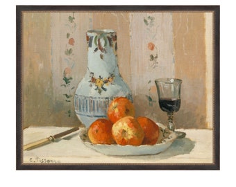 Apples Study II. Still Life Prints.  Still Life Painting Wall Art. Apples Painting. Still Life Painting Fruit. Oil Painting Fruits Vintage.