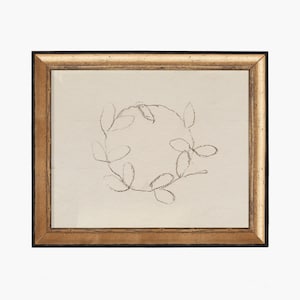 PRINT CHRISTMAS Holiday Wreath Drawing | Holiday artwork | Prints Christmas Decor | Neutral Art Wall | Neutral Art Prints | Holiday Art Gift