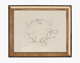 PRINT CHRISTMAS Holiday Wreath Drawing | Holiday artwork | Prints Christmas Decor | Neutral Art Wall | Neutral Art Prints | Holiday Art Gift