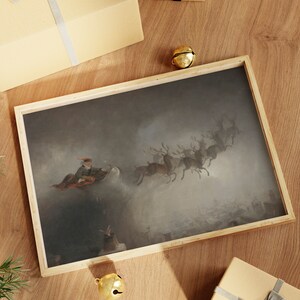 Arrival of Santa. Santa Claus Art. Holiday Art Print. Wall Art Holidays. Framed Christmas Art. Christmas Art Prints