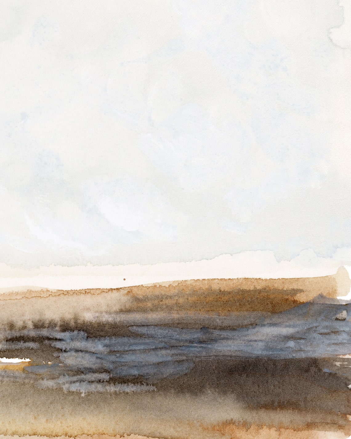 Rust Landscape Art Print Watercolor. Printed and Shipped | Etsy