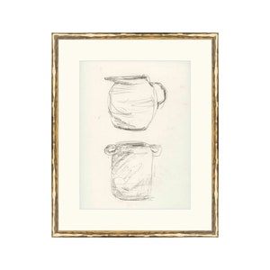 Vases and Jars II. Still Life Vases. Still Life Drawing. Charcoal Sketch Drawing. Moody Art Print. Sketch Drawing Prints