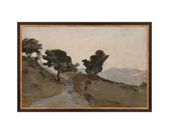 Greek Landscape. Landscape Wall Art. Muted Tones Printed Art. Muted Landscape Wall Art. Neutral Tone Wall Art. Landscape Painting Printed.