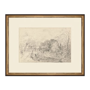 Promenade Drawing I | Landscape Drawing | Landscape Sketch Print | Kitchen Art Decor | Drawing Wall Art | Sketch Art | Living Room Decor Art