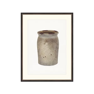 FRAMED. Jar II. Vintage Jar Framed Art. Watercolor Vase Artwork. Vintage Vase Wall Art.
