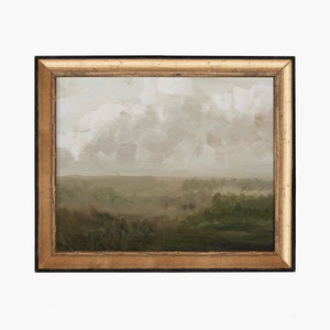 Moody Prairie. Pasture Oil Painting Print. Prairie Art Print. Oil Painting Landscape Vintage. Prairie Painting. Antique Landscape Print.