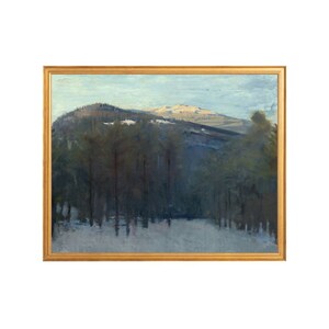ART PRINT | The Way To The Mountains | Mountain Oil Landscape | Winter Landscape Art | Mountain Art Decor | Christmas Landscape Wall Art