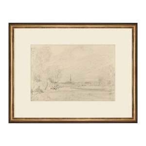 FRAMED Promenade Drawing III. Antique Landscape Framed Prints. Landscape Sketches Black and White. Art Print Drawing. Frame Print art sketch