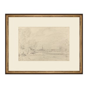 Promenade Drawing III. Antique Landscape Prints. Landscape Sketches Black and White. Printed and Shipped Sketch.