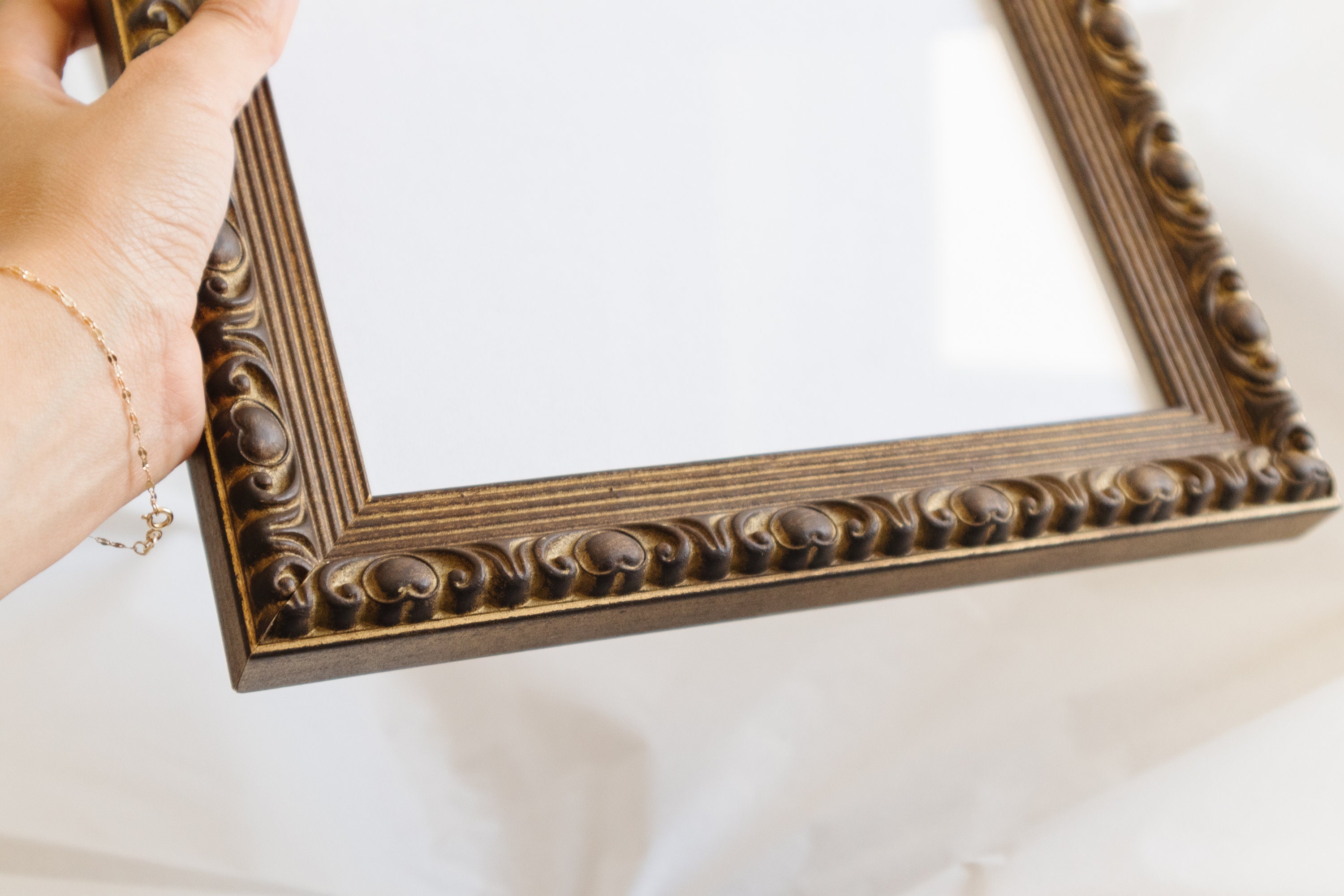 CustomPictureFrames.com 15x25 Frame Gold Real Wood Picture Frame Width 1.75 Inches | Interior Frame Depth 0.5 Inches | Museum Gold Ornate Photo Frame