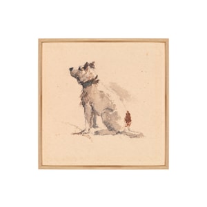 COMPANION. Dog Painting Vintage. Watercolor Animal Prints. Dog Watercolor Painting. Vintage Animal Wall Art.