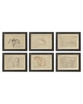 Set of 6 Prints Animal Sketches. Animal Print Set. Vintage Room Decor. Gallery Wall Art Print. Animal Art Prints Sets. Nursery Farm Animals