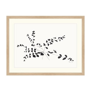 Ink Botanical. Ink Flower Drawing. Ink Drawings of Botanicals. Flower Sketch Print. Flower Drawing Picture. Modern Botanical Wall Art.