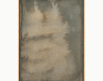 Brown & Warm Gray Abstract Canvas Art, Natural Floater Frame. Traité des Couleurs Study 11 by Lucia Chinaleong