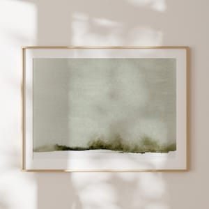 Olive Green Watercolor, Neutral Wall Art, Abstract Landscape