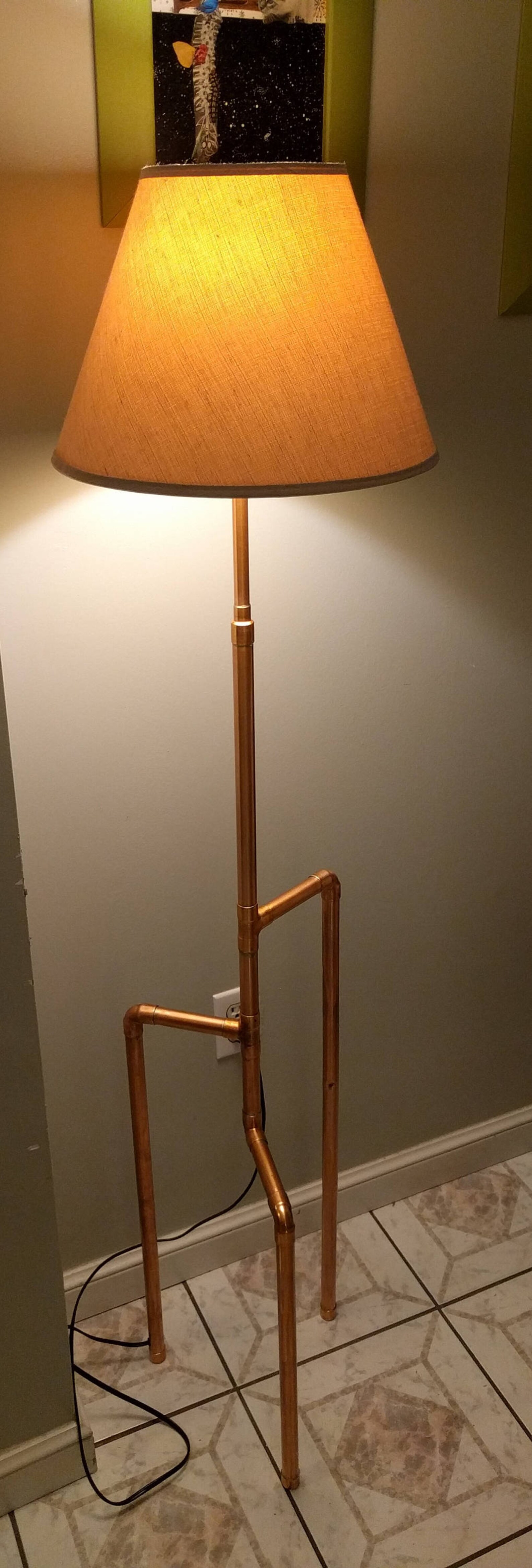 Recycled Copper Pipe Floor Lamp Etsy
