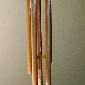 32 Oak and Cherry Box Wood Recycled Copper Wind Chime image 4