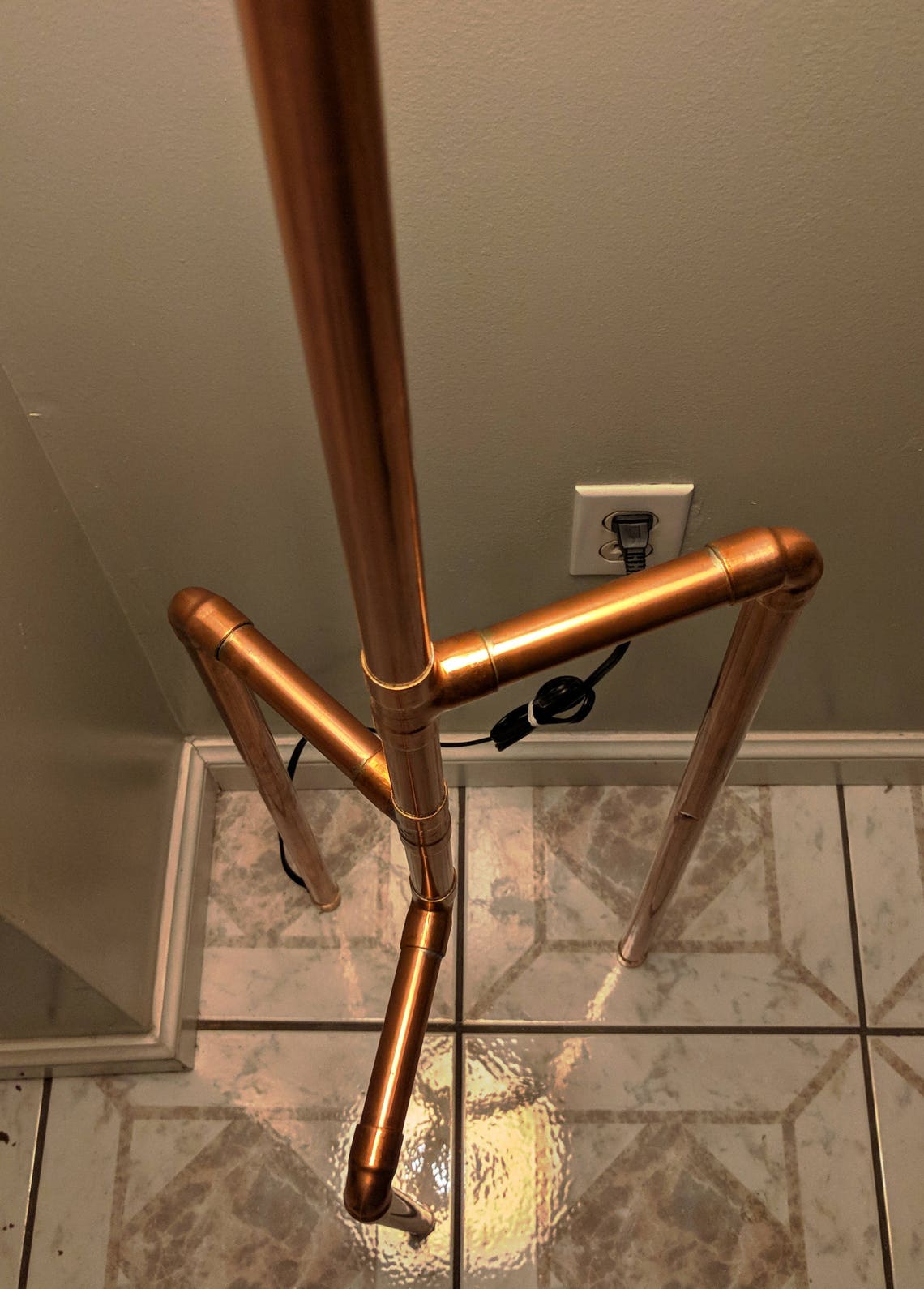 Recycled Copper Pipe Floor Lamp Etsy
