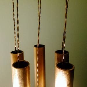 32 Oak and Cherry Box Wood Recycled Copper Wind Chime image 6