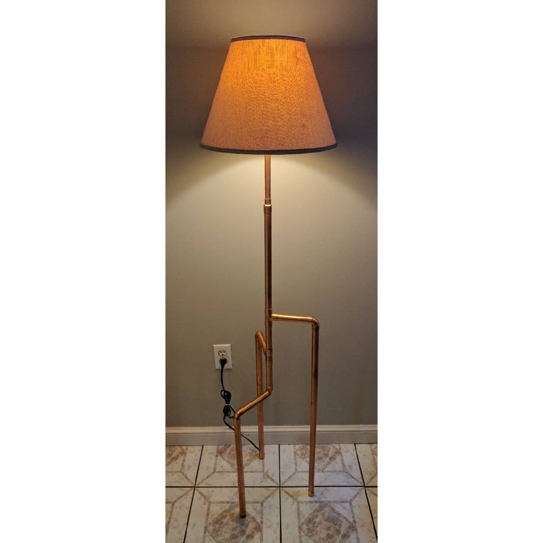 Recycled Copper Pipe Floor Lamp Etsy