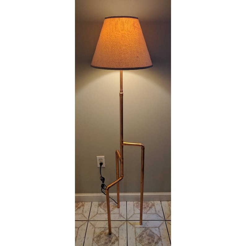 Recycled Copper Pipe Floor Lamp