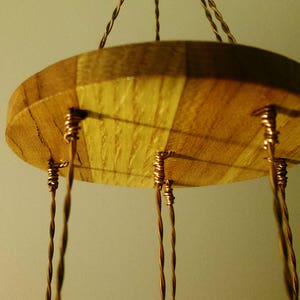 32 Oak and Cherry Box Wood Recycled Copper Wind Chime image 5