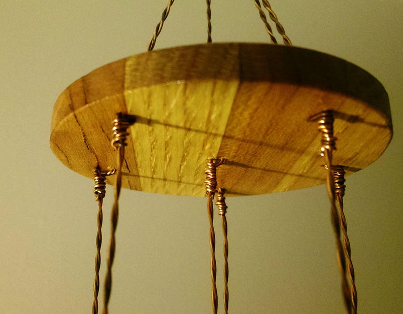 32 Oak and Cherry Box Wood Recycled Copper Wind Chime image 5