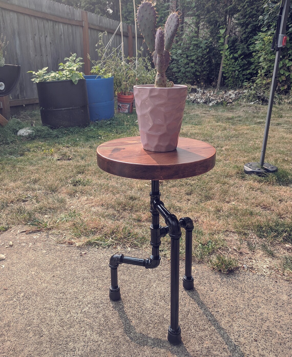 Plant Stand Irene Steel Pipe Plant Stand With Reclaimed Etsy
