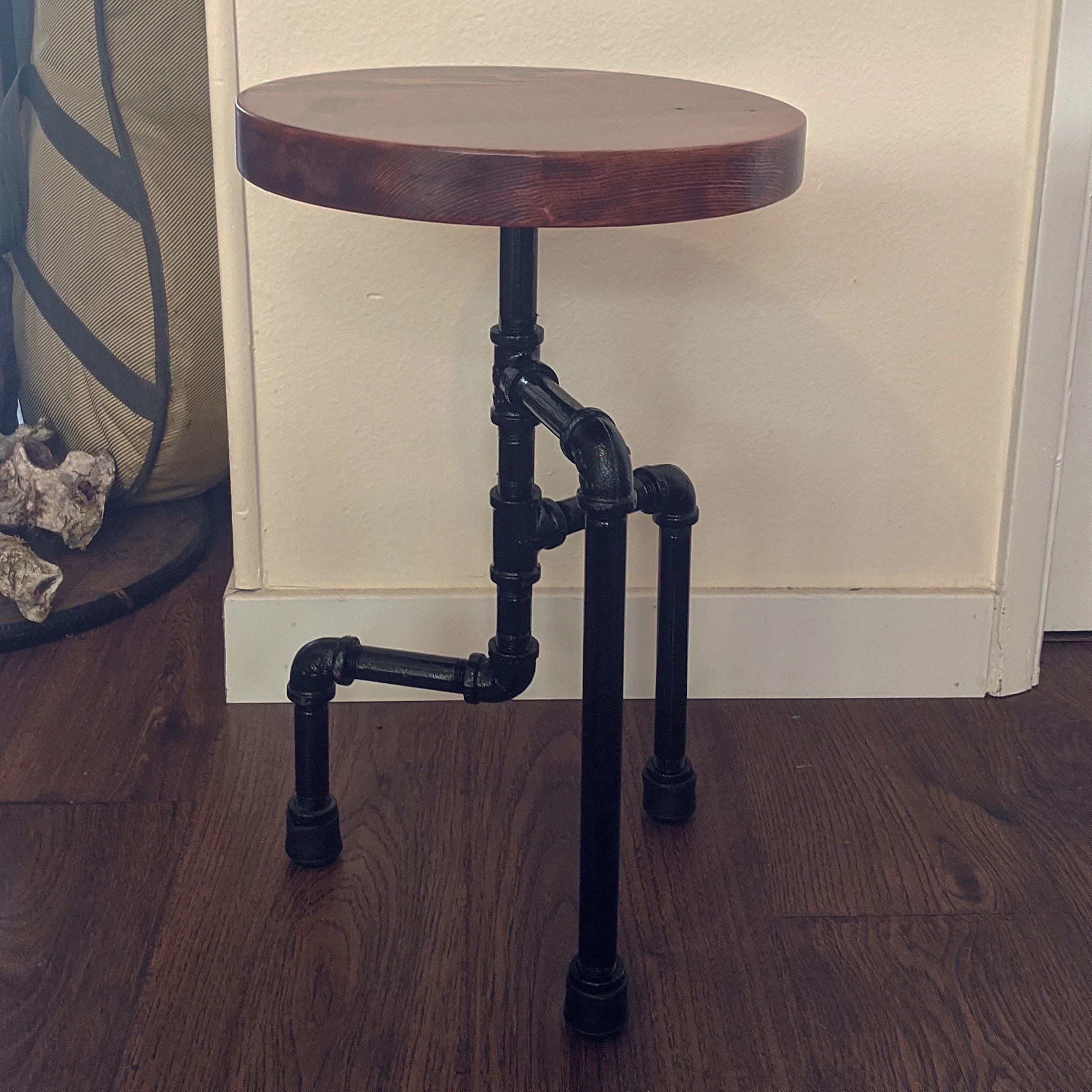 Plant Stand Irene Steel Pipe Plant Stand With Reclaimed Etsy