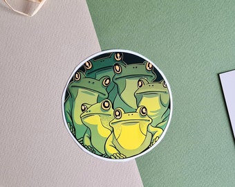 Toad in a hole, cute and funny hand drawn sticker