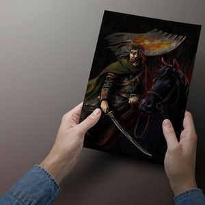 Al&#39;Lan Mandragoran, impresión artística original del personaje de La Rueda del Tiempo