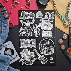 Juego de pegatinas de vinilo de heavy metal