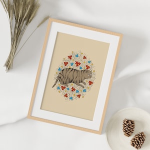 Art print of a medieval fat cat - Original artwork