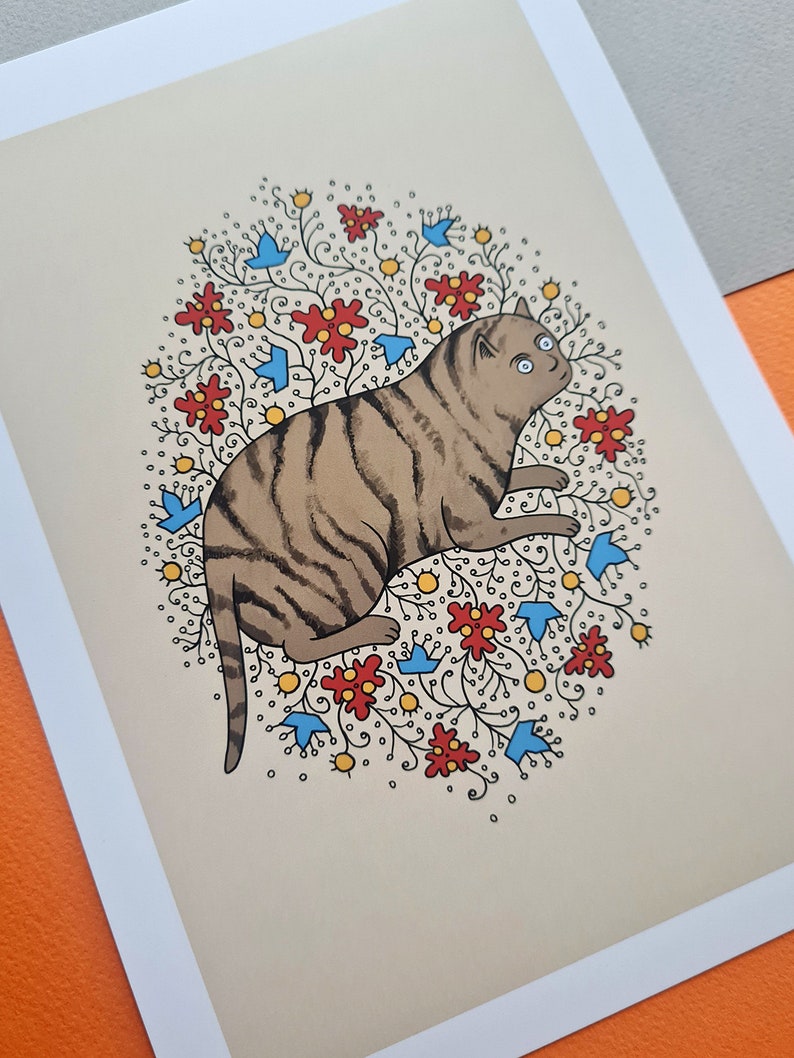 Art Print of a Medieval Fat Cat - Original Artwork - Etsy