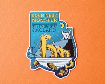 Loch Ness Monster, Nessie, cute original art, vinyl sticker