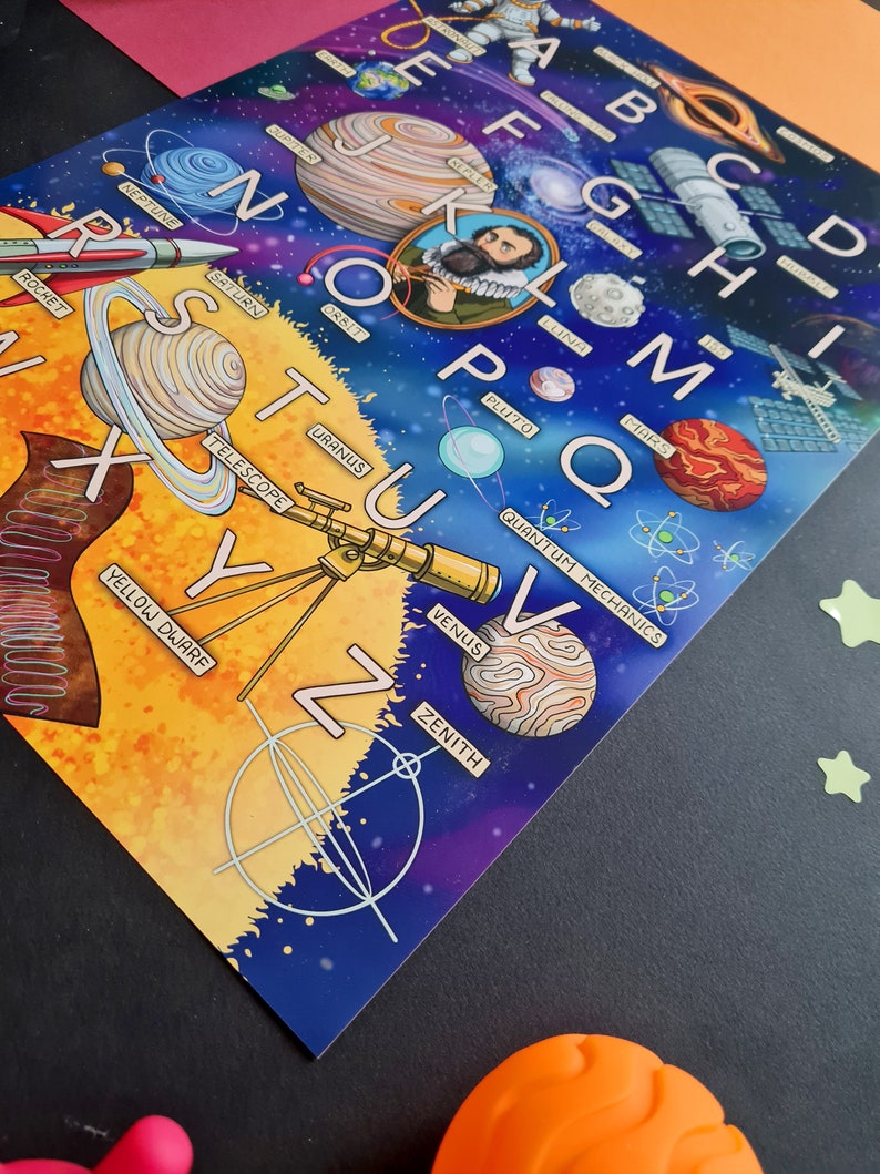 Alphabet Educational Poster Science and Space Themed. - Etsy