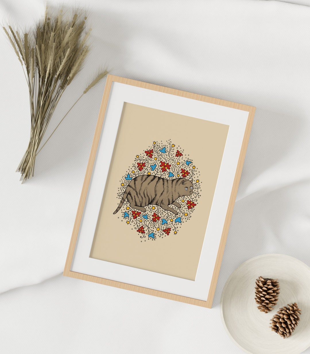 Art Print of a Medieval Fat Cat - Original Artwork - Etsy