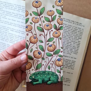 Strange Frog, original art bookmark inspired by medieval art