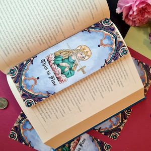 This is fine, medieval art funny bookmark