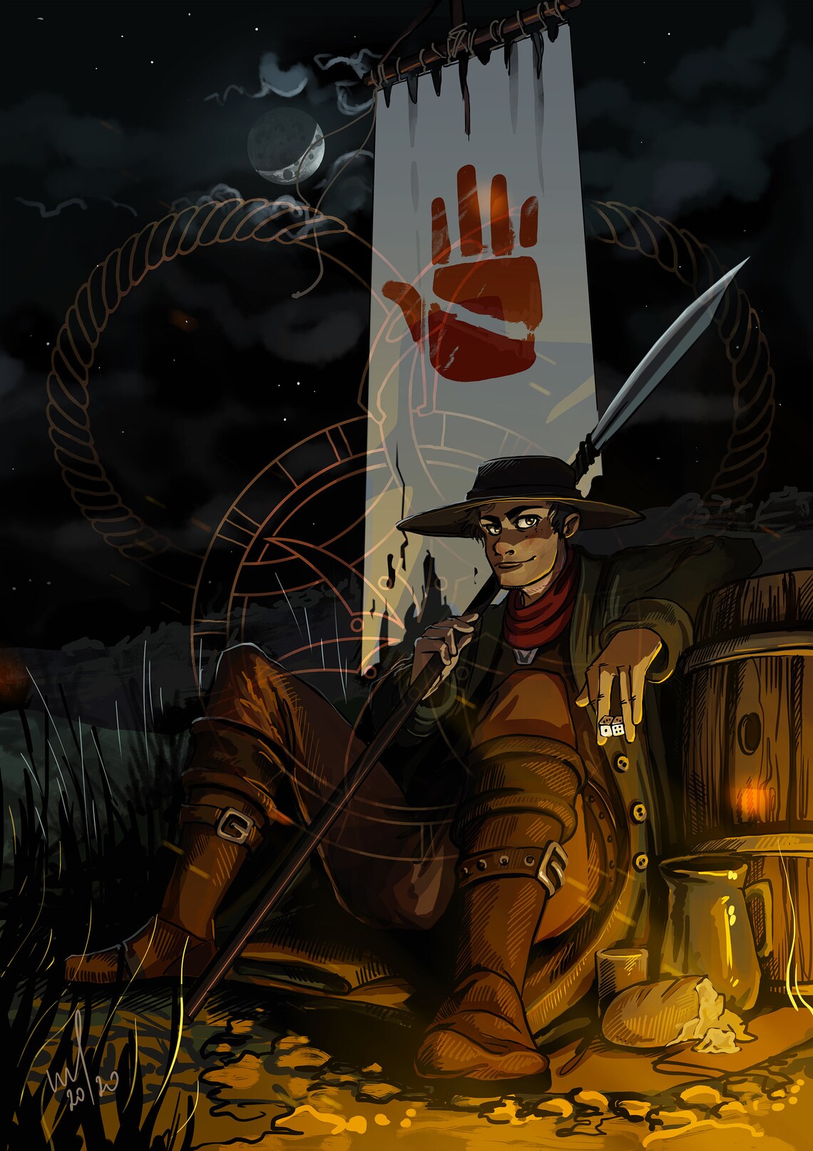 Mat Cauthon Original Art Print of Wheel of Time Character Etsy