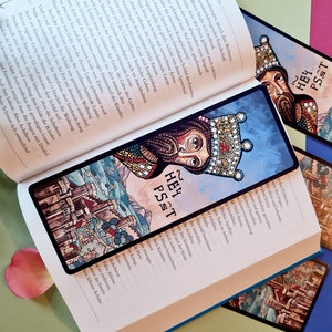 Byzantine King trying to get your attention, medieval art funny bookmark