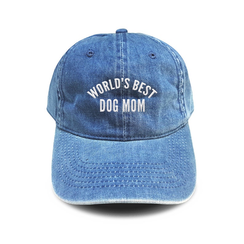 World's Best Dog Mom Hat Embroidered Cap Mother day Denim Etsy