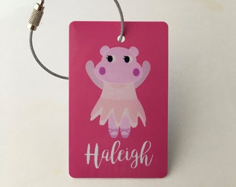 Pink Luggage Tag - FREE SHIPPING, Personalized Luggage Tag, Ballet, Luggage tag, Custom Luggage Tag, Diaper Bag, Back to School, Back Pack