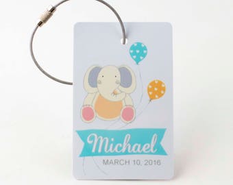 Personalized Diaper Bag Tag - FREE SHIPPING, Luggage Tag, Kid Luggage Tag, Baby Shower Gift, Gift Tag, Personalized Baby Gift, Child Gift,