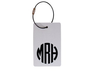 Bulk Monogram Luggage Tags (100 Tags) Silver and Black Personalized Luggage Tags, Wedding Favors, Destination Wedding Favors, FREE SHIPPING